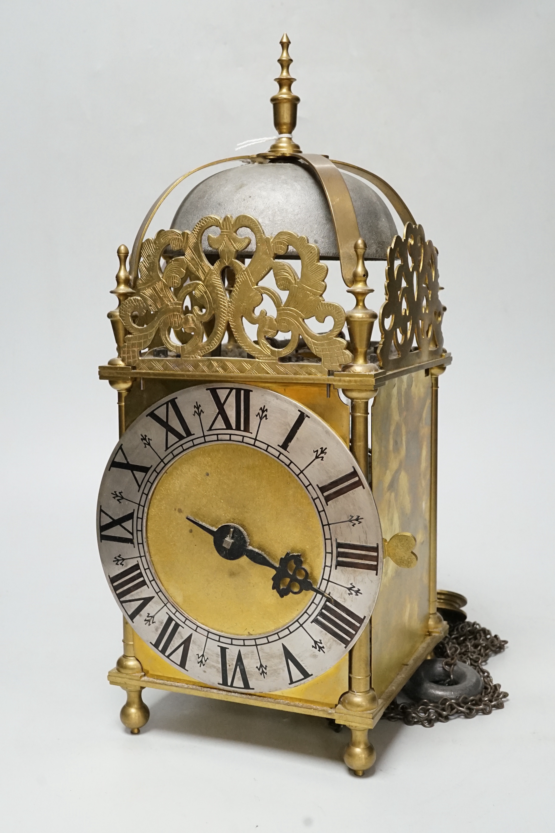 A 19th/20th century brass lantern clock, 36cm